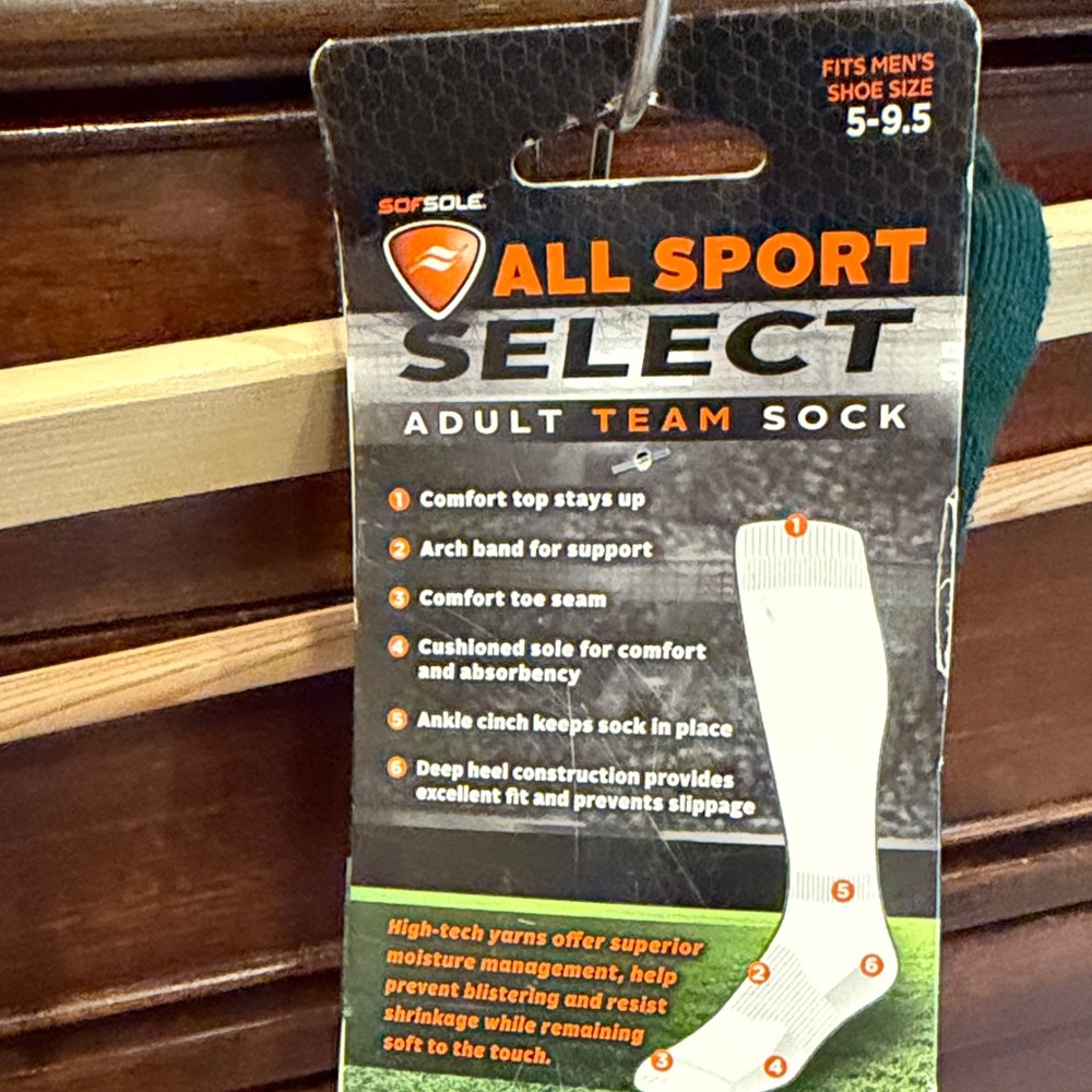 Sof Sole All Sport Select Men's Crew Sock Teal 2-Pack Size 5-9.5 NWT Athletic M - Picture 7 of 9